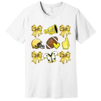 Funny Yellow Cheer Coquette Football Mom Women Girl Premium T-Shirt