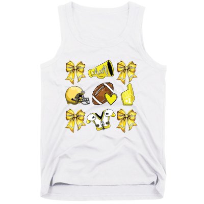 Funny Yellow Cheer Coquette Football Mom Women Girl Tank Top