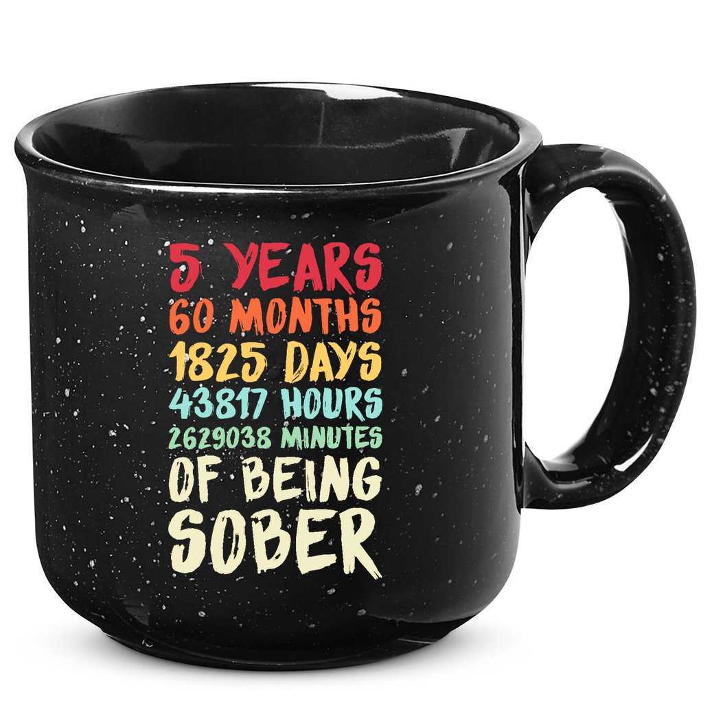 Five Years Clean Addiction Recovery 5 Years Sober 15oz Campfire Ceramic Mug