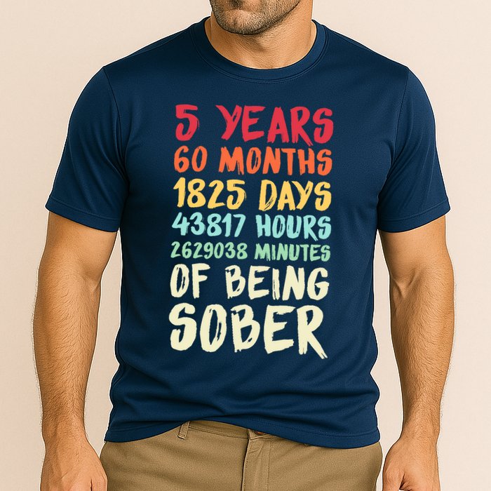 Five Years Clean Addiction Recovery 5 Years Sober Cooling Performance Crew T-Shirt