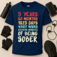 Five Years Clean Addiction Recovery 5 Years Sober Cooling Performance Crew T-Shirt