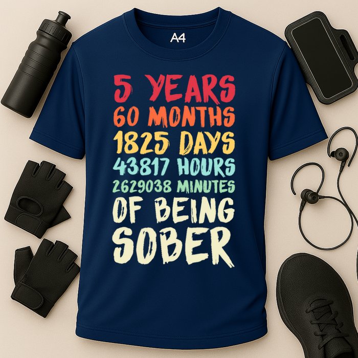 Five Years Clean Addiction Recovery 5 Years Sober Cooling Performance Crew T-Shirt