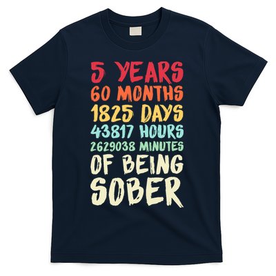 Five Years Clean Addiction Recovery 5 Years Sober T-Shirt