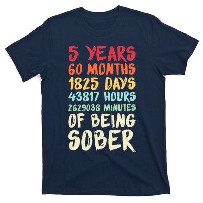 Five Years Clean Addiction Recovery 5 Years Sober T-Shirt