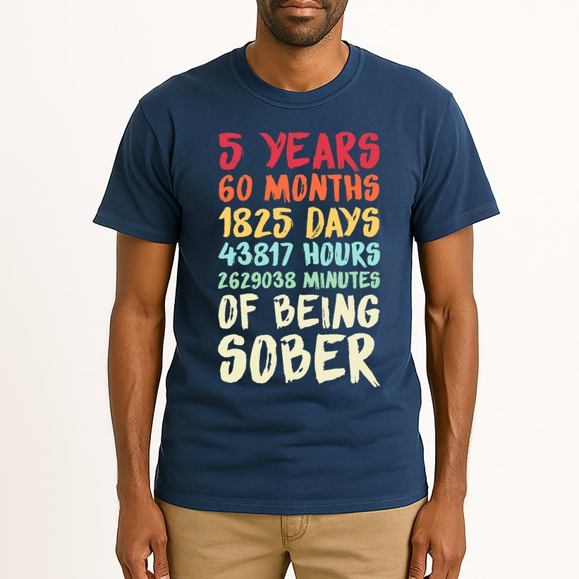 Five Years Clean Addiction Recovery 5 Years Sober Tall T-Shirt