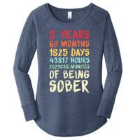 Five Years Clean Addiction Recovery 5 Years Sober Women's Perfect Tri Tunic Long Sleeve Shirt