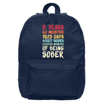 Five Years Clean Addiction Recovery 5 Years Sober 16 in Basic Backpack