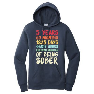 Five Years Clean Addiction Recovery 5 Years Sober Women's Pullover Hoodie