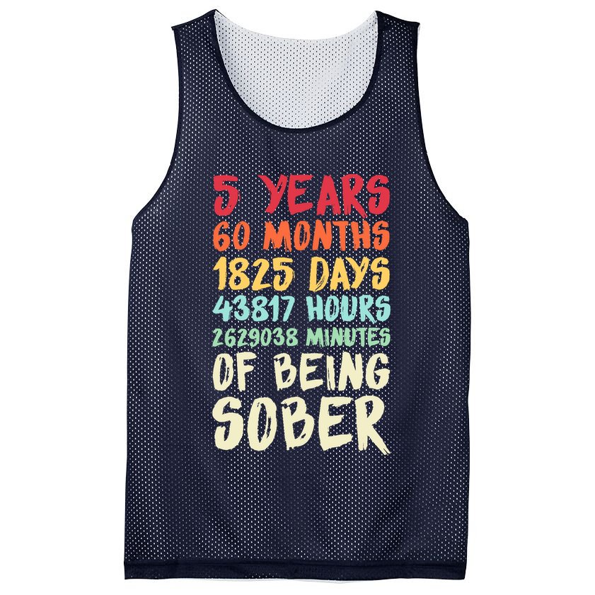 Five Years Clean Addiction Recovery 5 Years Sober Mesh Reversible Basketball Jersey Tank