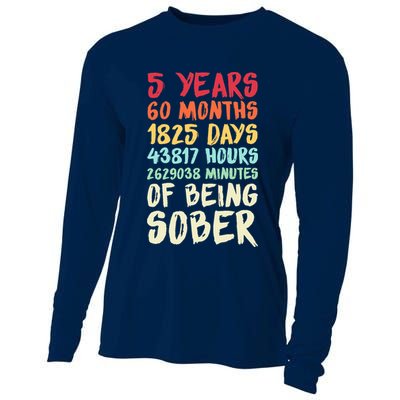 Five Years Clean Addiction Recovery 5 Years Sober Cooling Performance Long Sleeve Crew