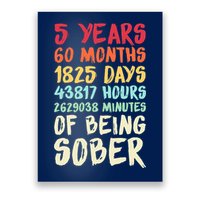 Five Years Clean Addiction Recovery 5 Years Sober Poster