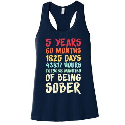 Five Years Clean Addiction Recovery 5 Years Sober Womens Tank Top