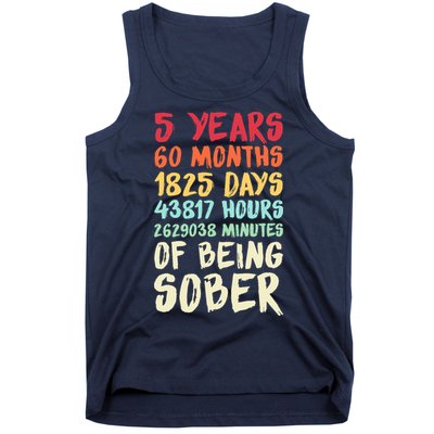 Five Years Clean Addiction Recovery 5 Years Sober Tank Top