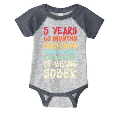 Five Years Clean Addiction Recovery 5 Years Sober Infant Baby Jersey Bodysuit