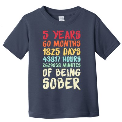 Five Years Clean Addiction Recovery 5 Years Sober Toddler T-Shirt