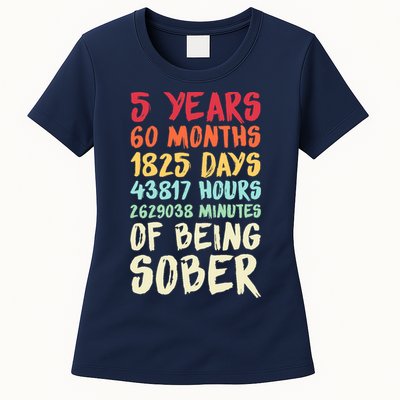 Five Years Clean Addiction Recovery 5 Years Sober Womens T-Shirt