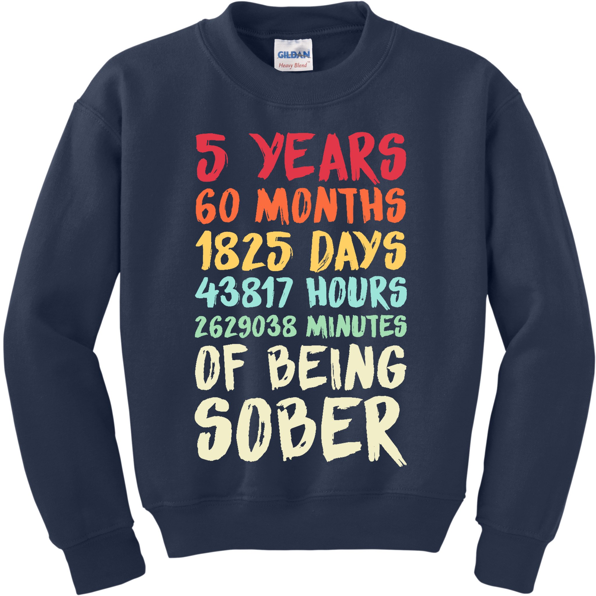 Five Years Clean Addiction Recovery 5 Years Sober Kids Sweatshirt