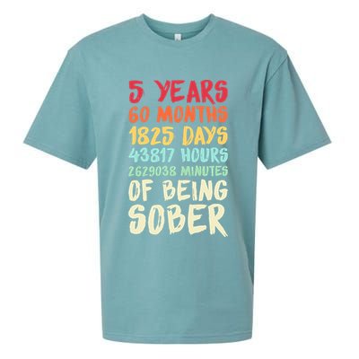 Five Years Clean Addiction Recovery 5 Years Sober Sueded Cloud Jersey T-Shirt