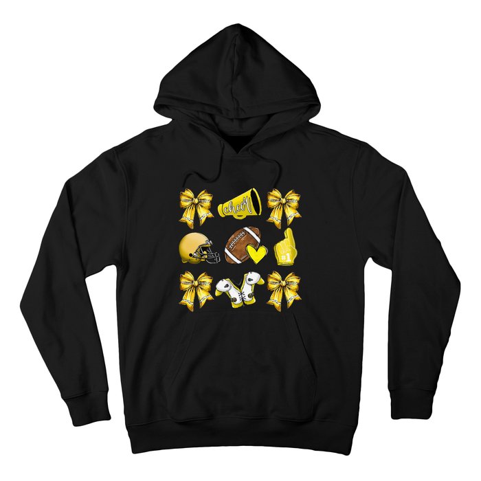 Funny Yellow Cheer Coquette Football Mom Women Girl Gift Hoodie