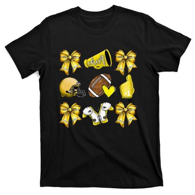 Funny Yellow Cheer Coquette Football Mom Women Girl Gift T-Shirt