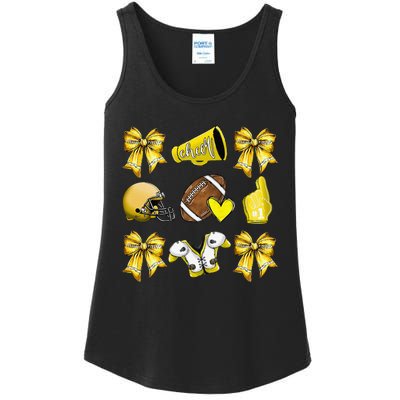 Funny Yellow Cheer Coquette Football Mom Women Girl Gift Ladies Essential Tank