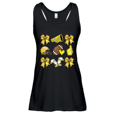 Funny Yellow Cheer Coquette Football Mom Women Girl Gift Ladies Essential Flowy Tank