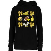 Funny Yellow Cheer Coquette Football Mom Women Girl Gift Womens Funnel Neck Pullover Hood