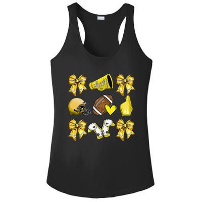 Funny Yellow Cheer Coquette Football Mom Women Girl Gift Ladies PosiCharge Competitor Racerback Tank