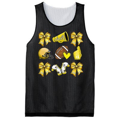 Funny Yellow Cheer Coquette Football Mom Women Girl Gift Mesh Reversible Basketball Jersey Tank