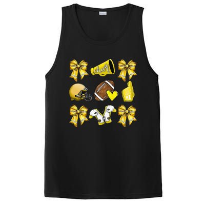 Funny Yellow Cheer Coquette Football Mom Women Girl Gift PosiCharge Competitor Tank