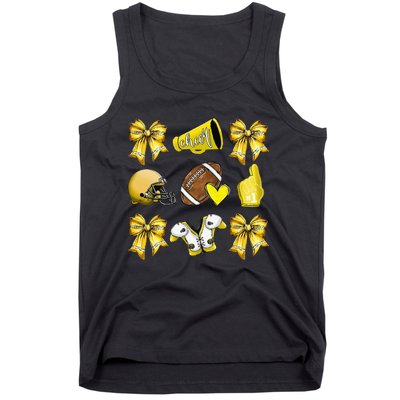 Funny Yellow Cheer Coquette Football Mom Women Girl Gift Tank Top