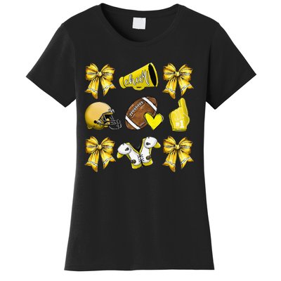 Funny Yellow Cheer Coquette Football Mom Women Girl Gift Women's T-Shirt