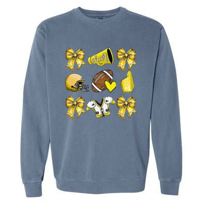 Funny Yellow Cheer Coquette Football Mom Women Girl Gift Garment-Dyed Sweatshirt