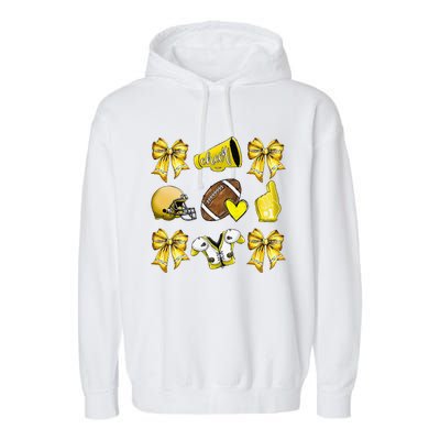 Funny Yellow Cheer Coquette Football Mom Women Girl Gift Garment-Dyed Fleece Hoodie