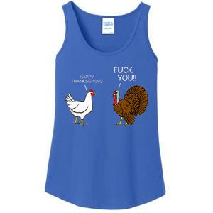 Fuck You Chicken Turkey Month Joke Humor Funny Thanksgiving Ladies Essential Tank