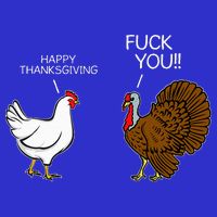 Fuck You Chicken Turkey Month Joke Humor Funny Thanksgiving Women's V-Neck T-Shirt