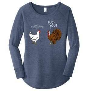 Fuck You Chicken Turkey Month Joke Humor Funny Thanksgiving Women's Perfect Tri Tunic Long Sleeve Shirt