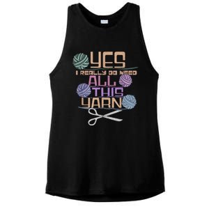 Funny Yarn Crafting Saying Knitting Crochet TShirt Ladies PosiCharge Tri-Blend Wicking Tank