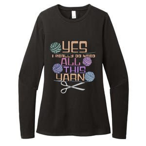 Funny Yarn Crafting Saying Knitting Crochet TShirt Womens CVC Long Sleeve Shirt