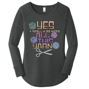 Funny Yarn Crafting Saying Knitting Crochet TShirt Women's Perfect Tri Tunic Long Sleeve Shirt