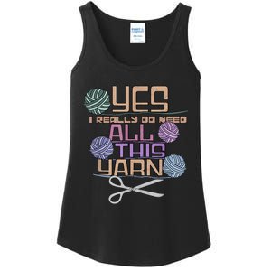 Funny Yarn Crafting Saying Knitting Crochet TShirt Ladies Essential Tank