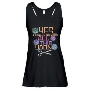 Funny Yarn Crafting Saying Knitting Crochet TShirt Ladies Essential Flowy Tank