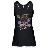 Funny Yarn Crafting Saying Knitting Crochet TShirt Ladies Essential Flowy Tank