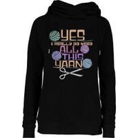 Funny Yarn Crafting Saying Knitting Crochet TShirt Womens Funnel Neck Pullover Hood