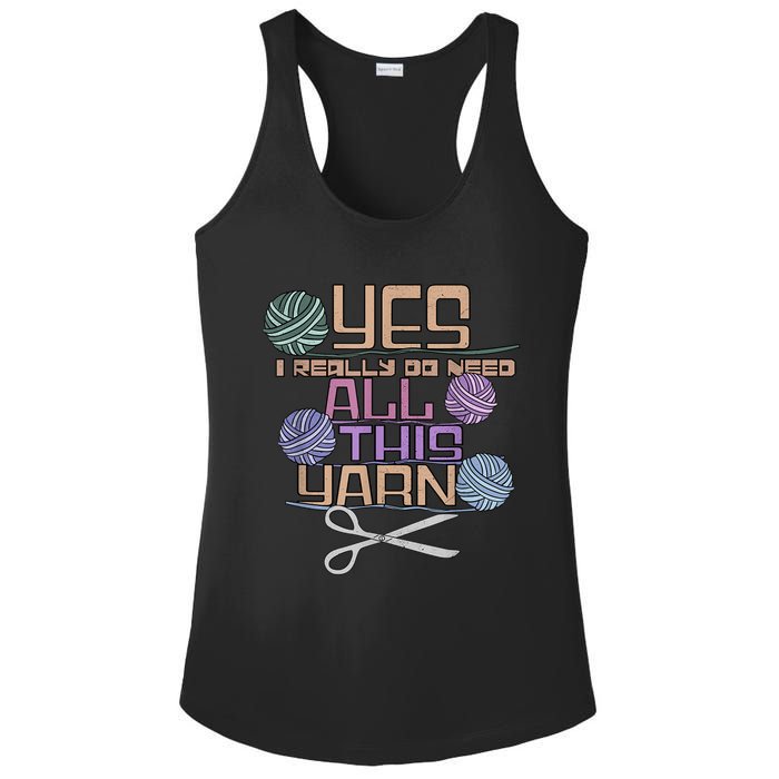 Funny Yarn Crafting Saying Knitting Crochet TShirt Ladies PosiCharge Competitor Racerback Tank