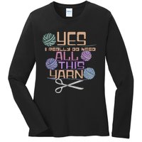 Funny Yarn Crafting Saying Knitting Crochet TShirt Ladies Long Sleeve Shirt