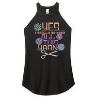 Funny Yarn Crafting Saying Knitting Crochet TShirt Women's Perfect Tri Rocker Tank