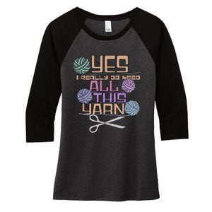 Funny Yarn Crafting Saying Knitting Crochet TShirt Women's Tri-Blend 3/4-Sleeve Raglan Shirt