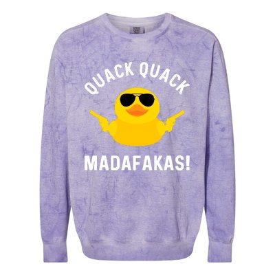 Funny Yellow Crazy Rubber Duck Madafakas Quack Quack Colorblast Crewneck Sweatshirt