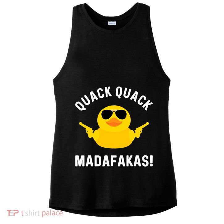 Funny Yellow Crazy Rubber Duck Madafakas Quack Quack Ladies PosiCharge Tri-Blend Wicking Tank